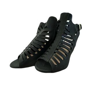 Black Ankle Boots with Intricate Cut-Out Design by Ashley Blue-11